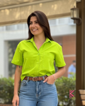Blusa manga corta holgada con bolsillos urbana Eva