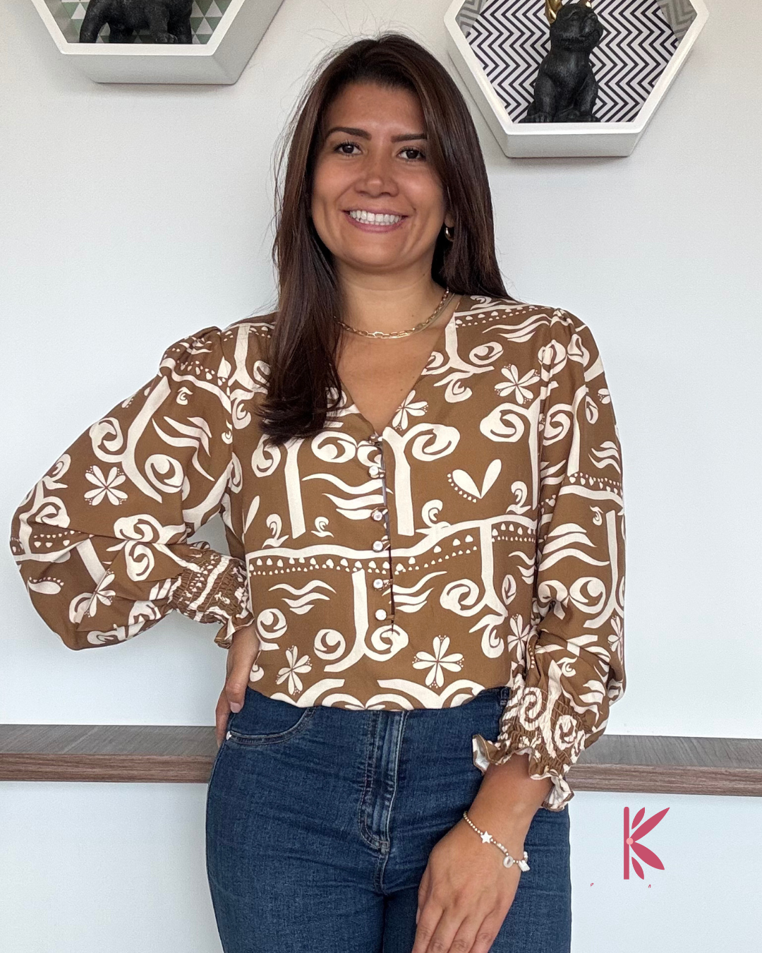 Blusa Manga Larga Chalis - Puño Resortado